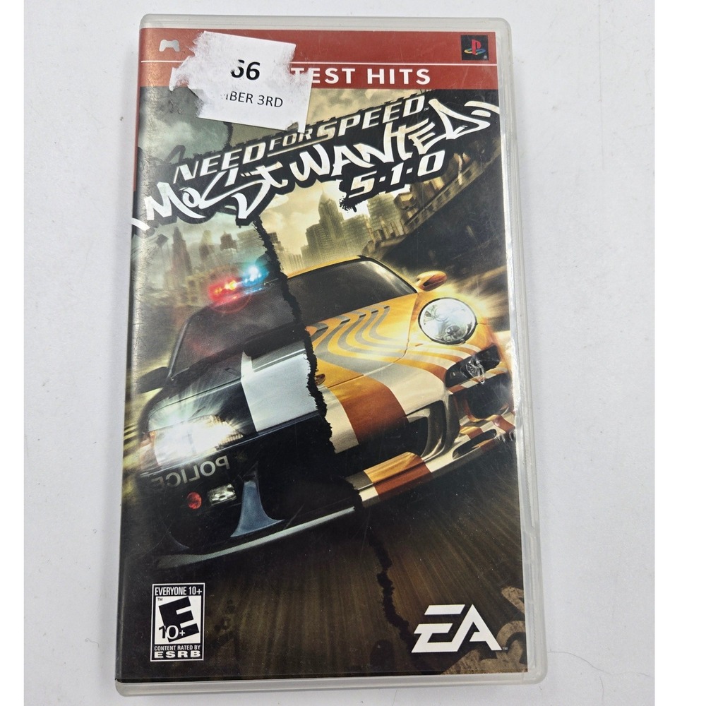 Need for Speed Most Wanted 5-1-0 Sony PSP Greatest Hits CIB Complete EA Games